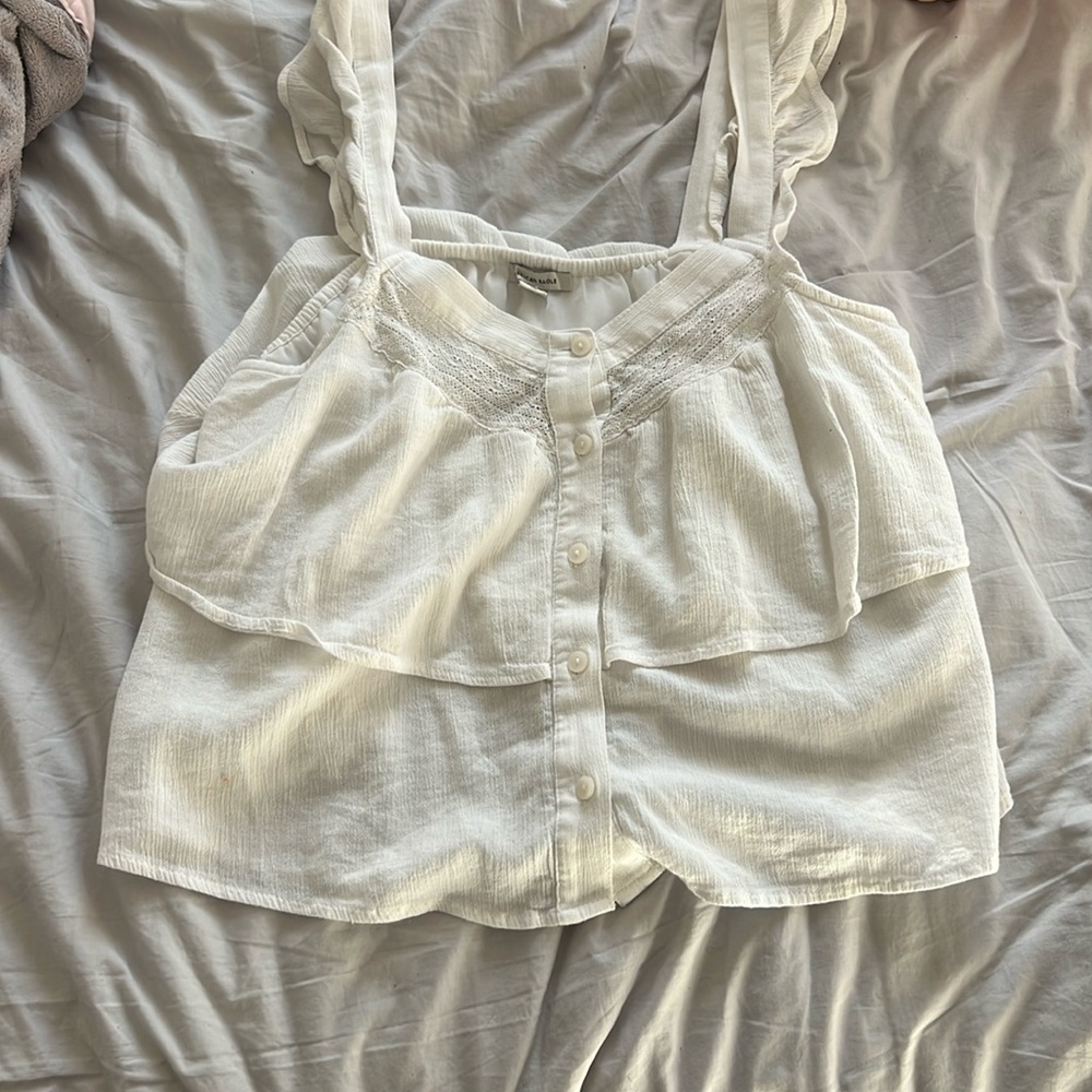 American eagle tiered white top